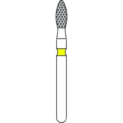 Priva Rotary Instruments Diamond Bur, FG, Extra Fine, Yellow, Football, #368-018XF, 1.8 mm Head Diameter, 5/Pkg thumbnail 4
