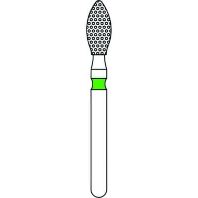 Priva Rotary Instruments Diamond Bur, FG, Coarse, Green, Football, #369, 2.5 mm Head Diameter, 5/Pkg, P369025C thumbnail 5