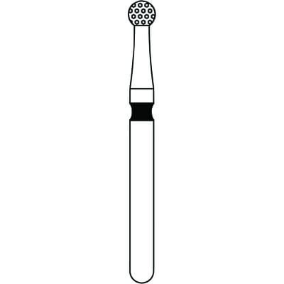 Priva Rotary Instruments Diamond Bur, FG, Round, Extra Coarse, Black Ring, #801-018XC, 1.8 mm Head, 5/Pkg thumbnail 4