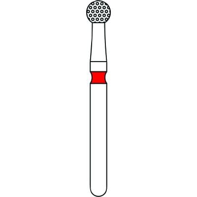 Priva Rotary Instruments Diamond Bur, FG, Round, Fine Grit, Red Ring, #801-023F, 2.3 mm Head Diameter, 5/Pkg, P801023F thumbnail 5