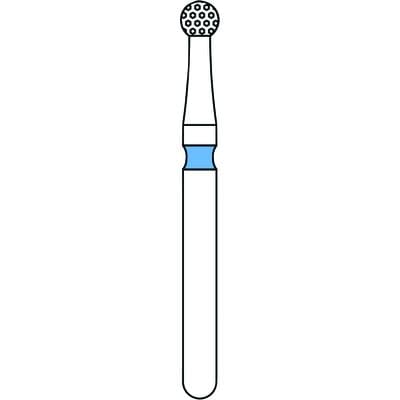 Priva Rotary Instruments Diamond Bur, FG, Round, Medium Grit, Blue Ring, #801 (801-018M), 1.8 mm Head Diameter, 5/Pkg, P801018M thumbnail 4