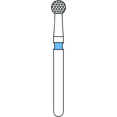Priva Rotary Instruments Diamond Bur, FG, Round, Medium Grit, Blue Ring, #801-023M, 2.3 mm Head Diameter, 5/Pkg, P801023M thumbnail 5