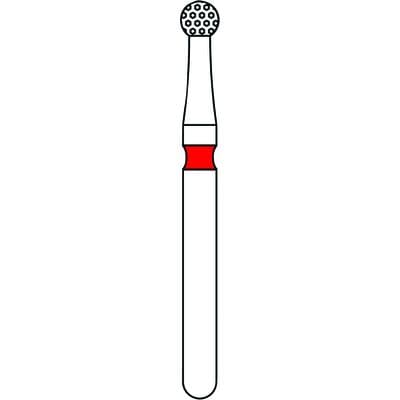 Priva Rotary Instruments Diamond Bur, FG, Fine, Red, Round, #801-018F, 1.8 mm Head Diameter, 5/Pkg, P801018F thumbnail 5
