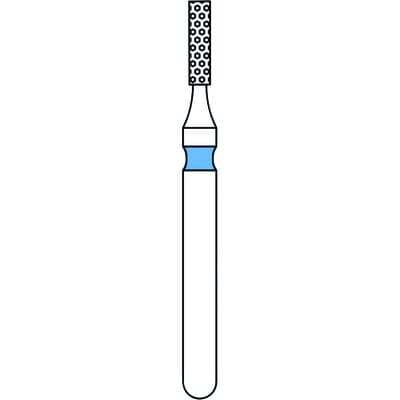 Priva Rotary Instruments Diamond Bur, FG, Flat End Cylinder, Medium Grit, Blue Ring, 1.0 mm Head Diameter, 5/Pkg, #835-010M thumbnail 5