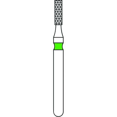 Priva Rotary Instruments Diamond Bur, FG, Coarse, Green, Flat End Cylinder, 1.2 mm Head Diameter, 5/Pkg, 835-012C thumbnail 5