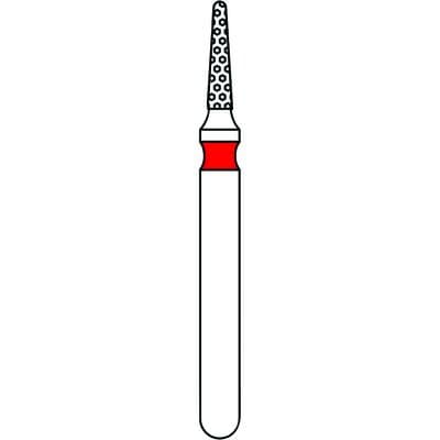 Priva Rotary Instruments Diamond Bur, FG, Fine Grit, Red Ring, Needle Shape, 1.0 mm Head Diameter, 5/Pkg, #852-010F thumbnail 5