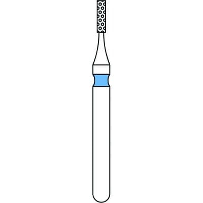 Priva Rotary Instruments Diamond Bur, FG, Flat End Cylinder, Medium Grit, Blue Ring, 0.8 mm Head Diameter, 5/Pkg, 835-008M thumbnail 5