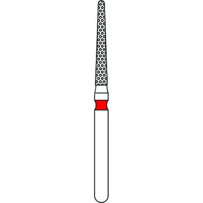 Priva Rotary Instruments Diamond Bur, FG, Fine Grit, Red Ring, Round End Taper, #850-014F, 1.4 mm Head Diameter, 5/Pkg, P850014F thumbnail 5