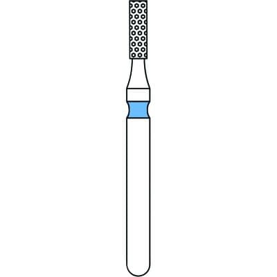 Priva Rotary Instruments Diamond Bur, FG, Flat End Cylinder, Medium Grit, Blue Ring, 1.2 mm Head Diameter, 5/Pkg, 835-012M thumbnail 5