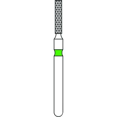 Priva Rotary Instruments Diamond Bur, FG, Coarse, Green, Flat End Cylinder, 1.2 mm Head Diameter, 5/Pkg, #836-012C thumbnail 5