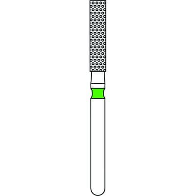 Priva Rotary Instruments Diamond Bur, FG, Coarse, Green, Flat End Cylinder, 1.8 mm Head Diameter, 5/Pkg, #837-018C thumbnail 5