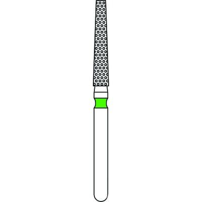 Priva Rotary Instruments Diamond Bur 848-018C, FG, Coarse, Green, Flat End Taper, 1.8 mm Head Diameter, 5/Pkg thumbnail 5