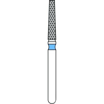 Priva Rotary Instruments Diamond Bur, FG, Flat End Taper, Medium Grit, Blue Ring, #847-016M, 1.6 mm Head Diameter, 5/Pkg thumbnail 5