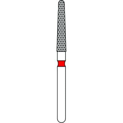 Priva Rotary Instruments Diamond Bur, FG, Fine, Red, Round End Taper, 1.8 mm Head Diameter, 5/Pkg, #850-018F (P850018F) thumbnail 5