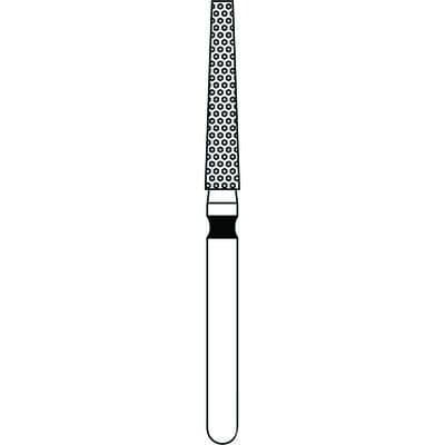Priva Rotary Instruments Diamond Bur, FG, Extra Coarse, Black, Flat End Taper, #848-018XC, 1.8 mm Head Diameter, 5/Pkg, P848018XC thumbnail 5