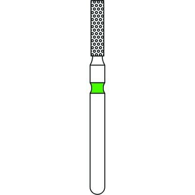 Priva Rotary Instruments Diamond Bur, FG, Coarse, Green, Flat End Cylinder, 1.4 mm Head Diameter, 5/Pkg, #836-014C thumbnail 5