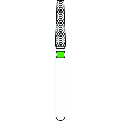 Priva Rotary Instruments Diamond Bur, FG, Coarse, Green, Flat End Taper, #847-018C, 1.8 mm Head Diameter, 5/Pkg thumbnail 5