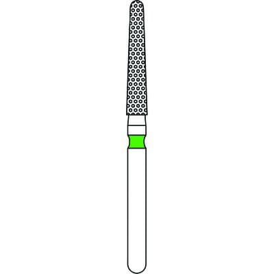 Priva Rotary Instruments Diamond Bur, FG, Coarse, Green, Round End Taper, 1.8 mm Head Diameter, 5/Pkg, #850-018C (P850018C) thumbnail 5