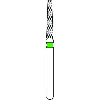 Priva Rotary Instruments Diamond Bur, FG, Coarse, Green, Flat End Taper, 1.4 mm Head Diameter, 5/Pkg, 847-014C thumbnail 5