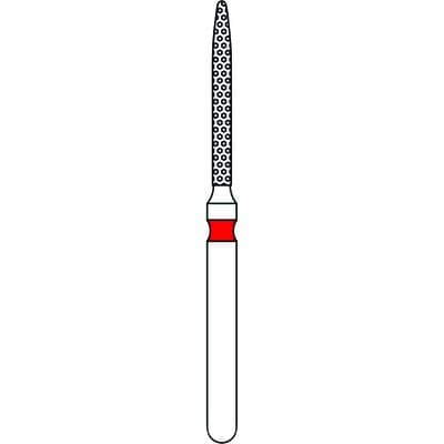 Priva Rotary Instruments Diamond Bur 863-010F, FG, Fine, Red, Flame, 1.0 mm Head Diameter, 5/Pkg, P863010F thumbnail 5