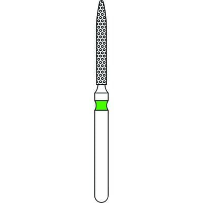 Priva Rotary Instruments Diamond Bur, FG, Coarse, Green, Flame, 1.2 mm Head Diameter, 5/Pkg, #863-012C (P863012C) thumbnail 5