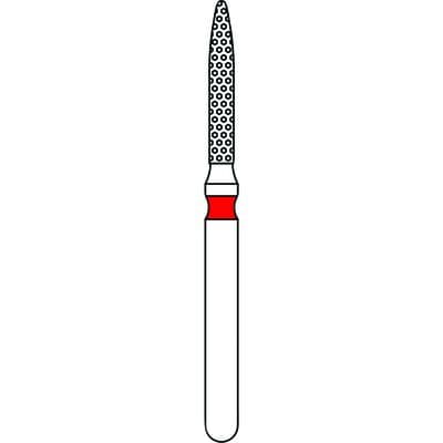 Priva Rotary Instruments Diamond Bur 862-012F, FG, Fine Grit, Red Ring, Flame Shape, 1.2 mm Head Diameter, 5/Pkg, P862012F thumbnail 5