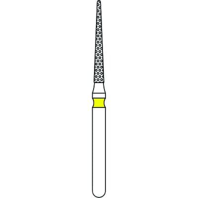 Priva Rotary Instruments Diamond Bur, FG, Extra Fine, Yellow, Needle, #859-012XF, 1.2 mm Head Diameter, 5/Pkg, P859012XF thumbnail 5