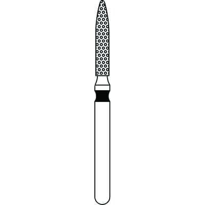 Priva Rotary Instruments Diamond Bur, FG, Extra Coarse, Black, Flame, 1.4 mm Head Diameter, 5/Pkg, #862-014XC thumbnail 5