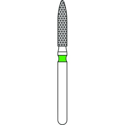 Priva Rotary Instruments Diamond Bur, FG, Coarse, Green, Flame, 862-016C, 1.6 mm Head Diameter, 5/Pkg thumbnail 5