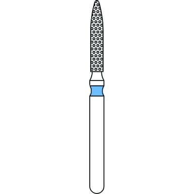 Priva Rotary Instruments Diamond Bur, FG, Flame, Medium Grit, Blue Ring, #862-014M, 1.4 mm Head Diameter, 5/Pkg, P862014M thumbnail 5