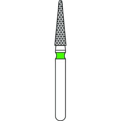 Priva Rotary Instruments Diamond Bur 858-018C, FG, Coarse, Green, Needle, 1.8 mm Head Diameter, 5/Pkg thumbnail 5