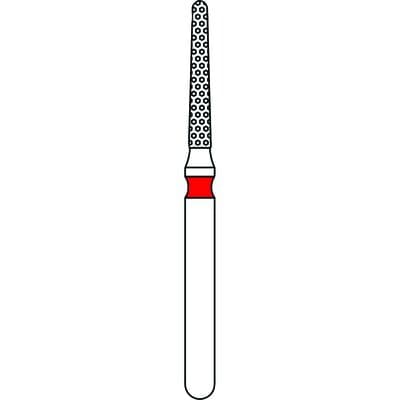 Priva Rotary Instruments Diamond Bur, FG, Fine Grit, Red Ring, Round End Taper, #856-012F, 1.2 mm Head Diameter, 5/Pkg, P856012F thumbnail 5
