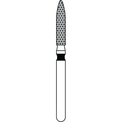 Priva Rotary Instruments Diamond Bur, FG, Extra Coarse, Black, Flame, 1.6 mm Head Diameter, 5/Pkg, #862-016XC (P862016XC) thumbnail 5