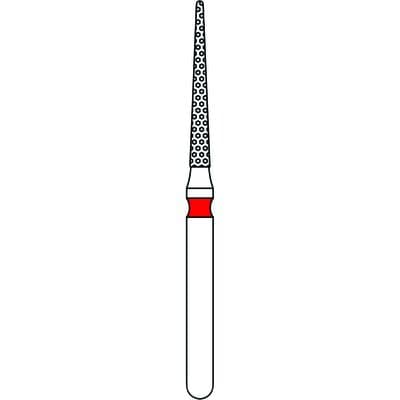 Priva Rotary Instruments Diamond Bur, FG, Fine, Red, Needle, 1.2 mm Head Diameter, 5/Pkg, #859-012F (P859012F) thumbnail 5