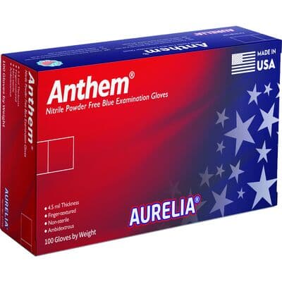 Aurelia Anthem Nitrile Examination Gloves, Powder Free, Non-Sterile, Medium, Patriot Blue, 100/Box, 10 Boxes/Case, 17767 thumbnail 2