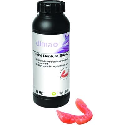 dima Print Denture Base 2 3D Printing Resin, Reddish Pink, 1000g Bottle, 1/Pk, 66100850 thumbnail 5