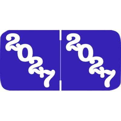 2027 Jeter Proprietary Aging Labels, 1 1/2" W x 3/4" H, Purple/White, 500/Roll - 2027 Jeter Proprietary Againg Labels – 1 1/2" W x 3/4" H, 500/Roll - Purple/White - Image 1