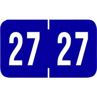 2027 Tab Compatible Aging Labels, Purple/White, 1-1/8" W x 1/2" H, 500/Roll - 2027 Tab Compatible Aging Labels – Purple/White, 500/Roll - 1 1/8" W x 1/2" H, Purple/White - Image 1