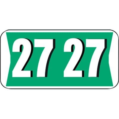 2027 Colwell Jewel Tone II Aging Labels, 1-1/2" W x 3/4" H, Dark Teal/White, 500/Roll - 2027 Colwell Jewel Tone II Aging Labels– 1 1/2" W x 3/4" H, Dark Teal/White, 500/Roll - Dark Teal/White - Image 1