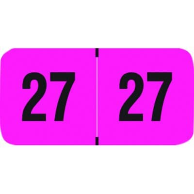 2027 Fluorescent Aging Labels, 1 1/2" W x 3/4" H, Fluorescent Pink, 500/Roll - 2027 Fluorescent Aging Labels – 1 1/2" W x 3/4" H, 500/Roll - Fluorescent Pink - Image 1