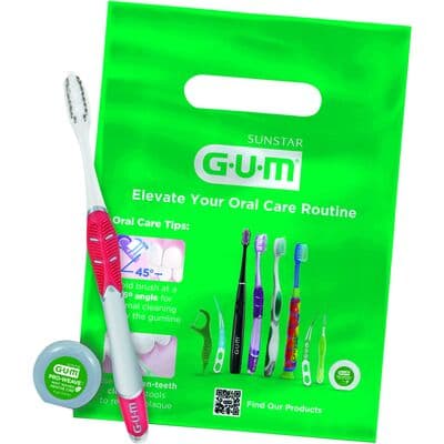 GUM Technique Enamel Clean Toothbrush Kit, 144 Toothbrushes, 144 Floss Tubs, 144 Patient Bags, KIT4471P thumbnail 7