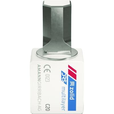 Zolid DRS Multilayer Zirconia CAD/CAM Milling Block, Shade A3, C20 DR Mandrel, 3/Pkg thumbnail 2