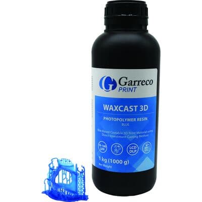 Garreco Print WaxCast 3D Castable Resin, Blue, 1 kg Bottle, 1/Pk thumbnail 4