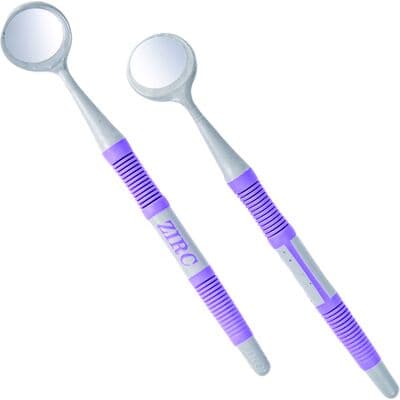 Zirc Dental Crystal HD® Resin Mouth Mirror, #4, Double-Sided, Soft Grip, Neon Purple, 12/Pkg, 50Z384R thumbnail 4