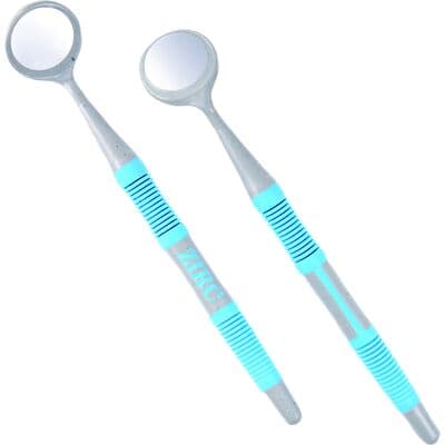 Zirc Crystal HD® Resin Mouth Mirror, #4 Double-Sided Soft Grip, Neon Blue, 12/Pkg, 50Z384N thumbnail 4