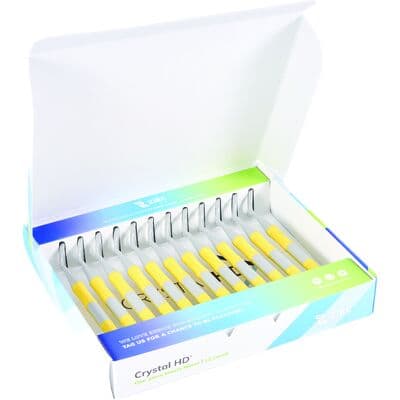 Zirc Dental Crystal HD® Resin Mouth Mirror, #4, Double-Sided, Soft Grip, Neon Yellow, 12/Pkg thumbnail 2