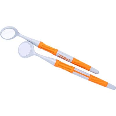 Zirc Dental Crystal HD® Resin Mouth Mirror, #4, Double-Sided, Soft Grip, Neon Orange, 12/Pkg, 50Z384Q thumbnail 4