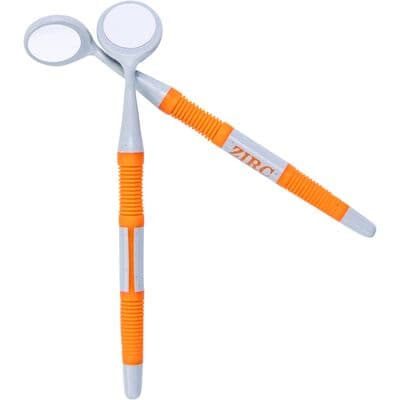 Zirc Dental Crystal HD® Resin Mouth Mirror, #4, Double-Sided, Soft Grip, Neon Orange, 12/Pkg, 50Z384Q thumbnail 5