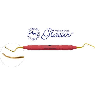 American Eagle XP SQUARED Technology Glacier Curette 9/10 Gracey, Posterior, Double End, EagleLite Resin Handle, Red thumbnail 3