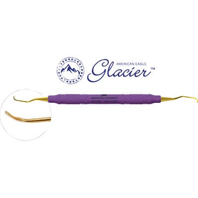 American Eagle XP SQUARED Technology Glacier Curette #1/2 Gracey, Anterior, EagleLite Resin Handle, Double End, Purple thumbnail 3